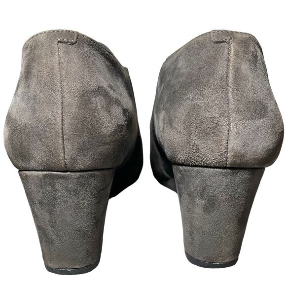 Vionic Elevated Stanton Slate Grey Suede Wedge Ankle Boots Booties - Size 10 - Picture 9 of 11